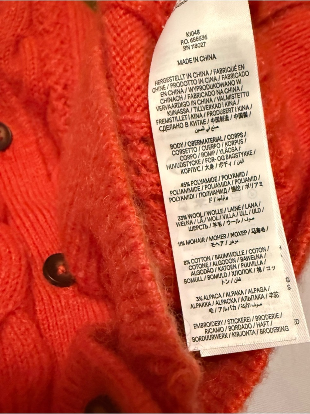 Boden Coral Knit Cardigan with Embroidered Floral Detail - Picture 5 of 7